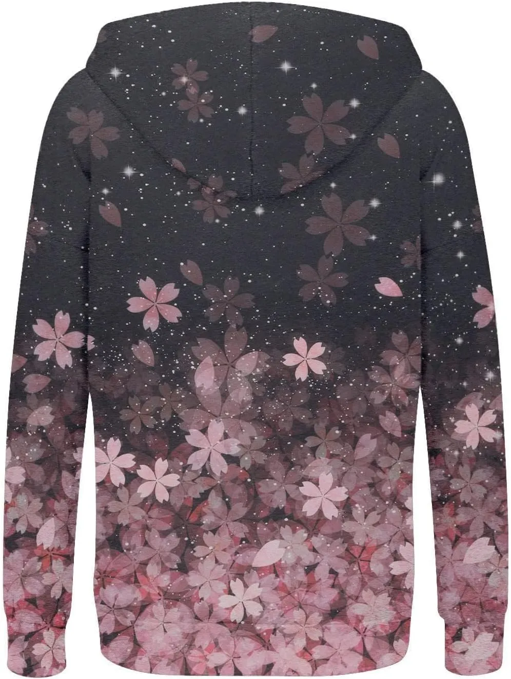 Womens Oversized Hoodies Floral Butterfly Print Full Zip Long Sleeve Fall Sweatshirt Workout Drawstring Jackets with Pockets