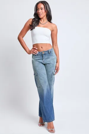 Women's Relax Fit Cargo Wide Leg Jeans