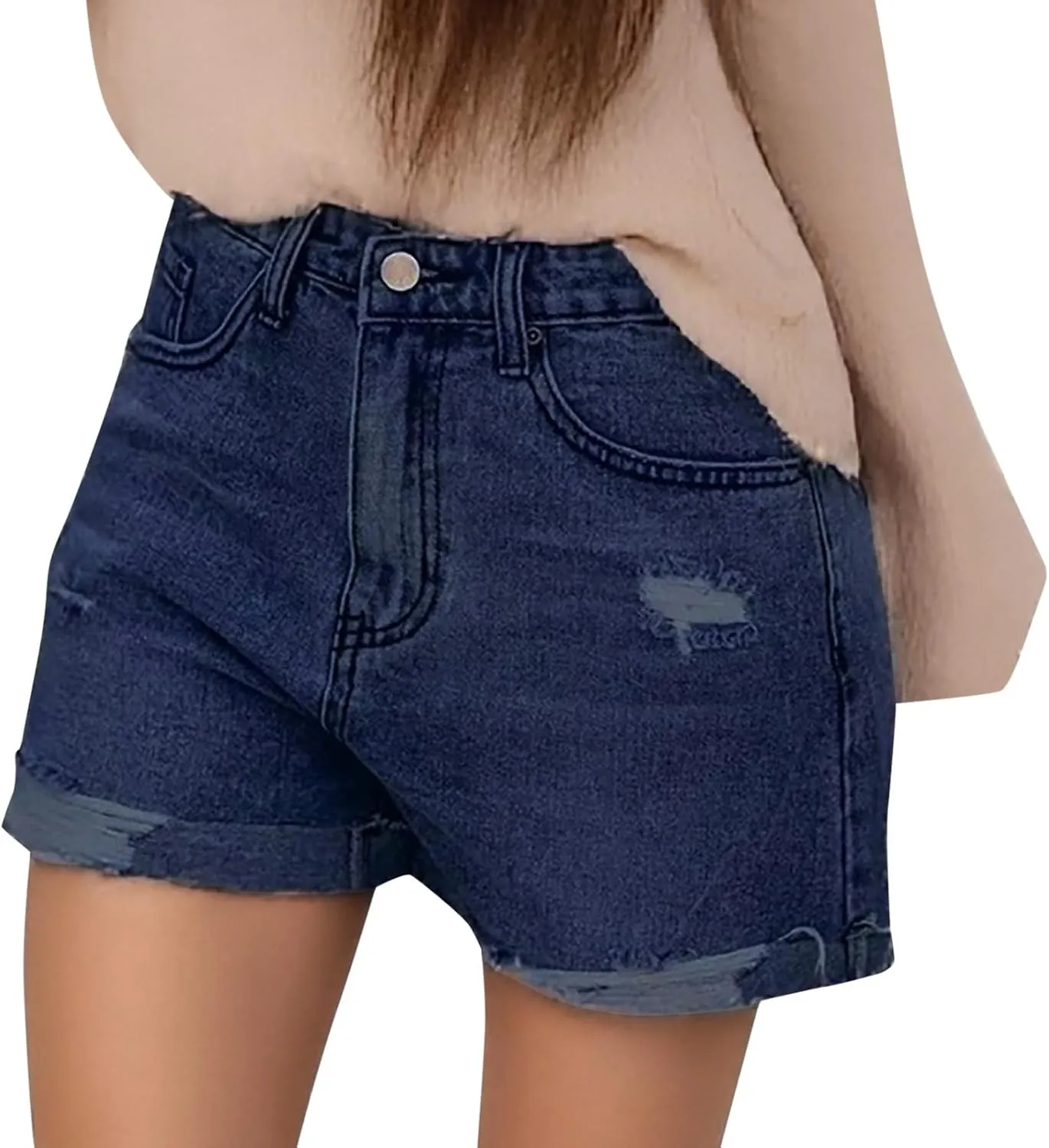 Womens Short Jeans Summer Casual Jean Shorts High Waisted Loose Denim Short Fashion Classic Shorts with Pockets