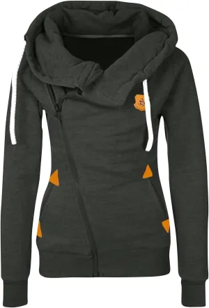 Womens Side Zip up Hooded Sweatshirt Casual Fashion Jackets Fall Outfits Winter Warm Y2k Coat with Pockets