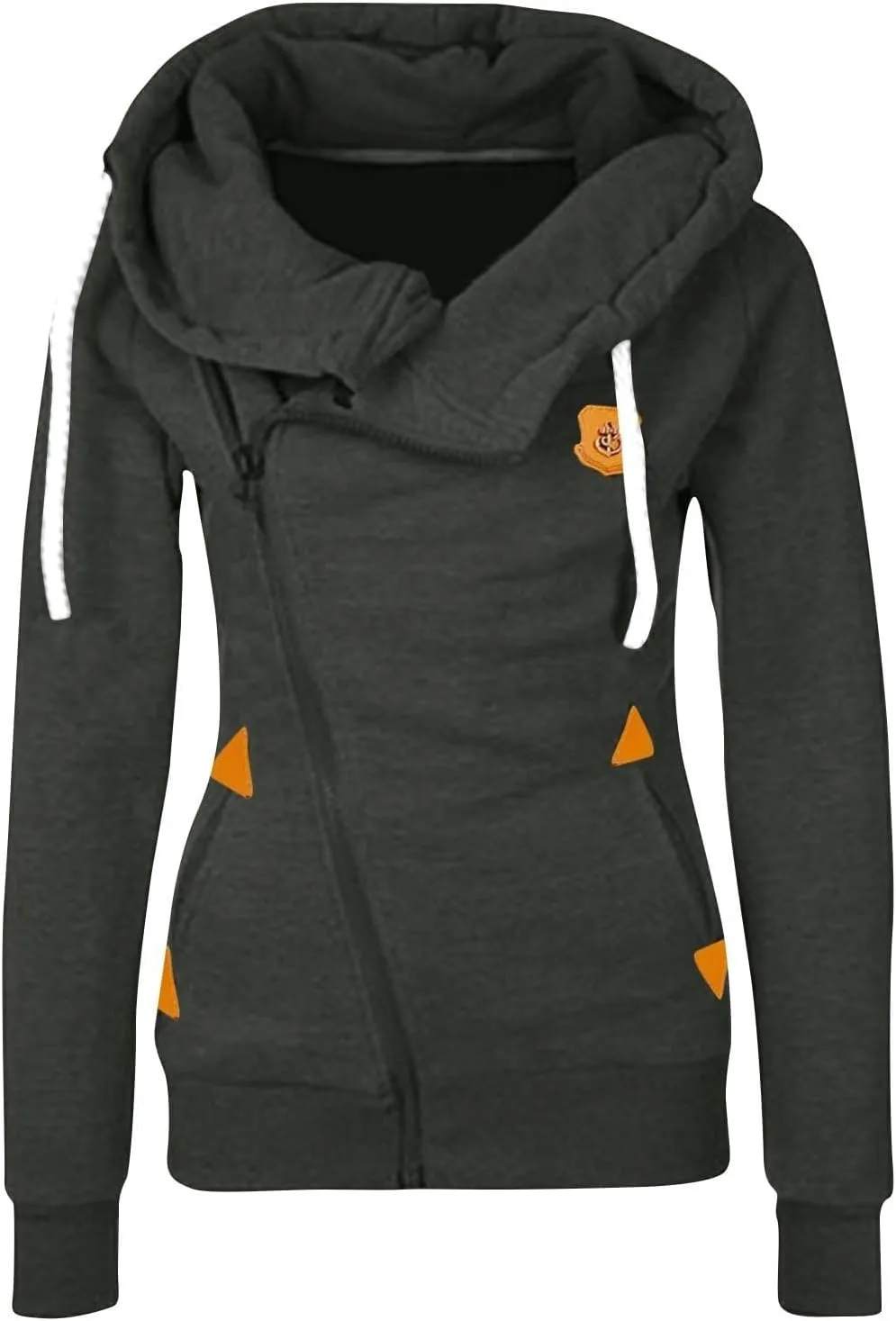 Womens Side Zip up Hooded Sweatshirt Casual Fashion Jackets Fall Outfits Winter Warm Y2k Coat with Pockets