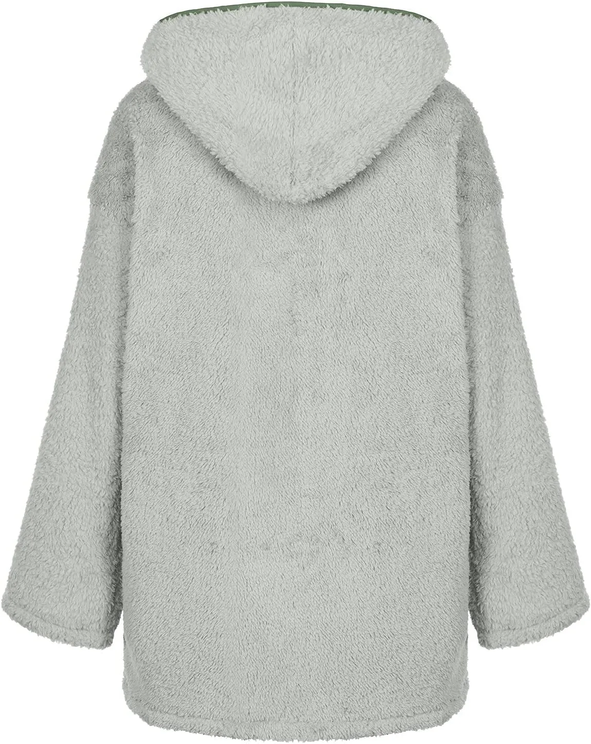 Womens Winter Coats Full Zip Fleece Open Front Cardigan Hoodie Oversized Soft Comfy Plush Sherpa Jacket with Pockets