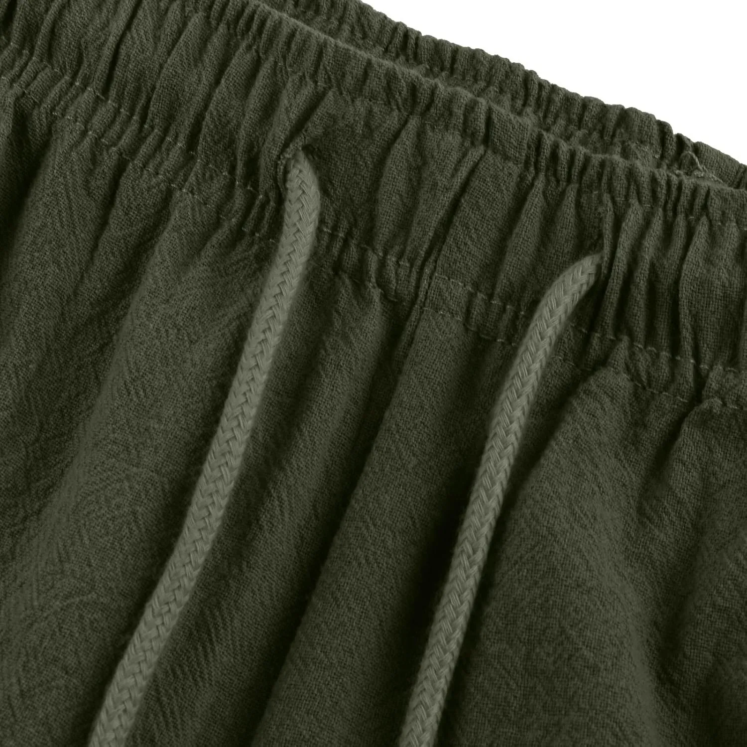 Ymosrh Men's Shorts Fashion Casual Solid Color Drawstring Pocket Calf-Length Pants Shorts