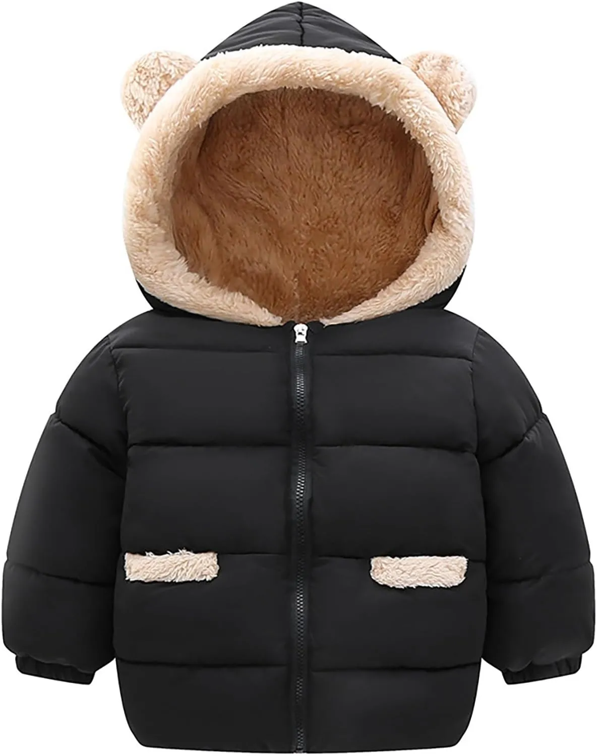 Youth Coats Kids Toddler Baby Boys Girls Winter Warm Thick Solid Cotton Long Sleeve Padded Jacket Coat Age Jacket