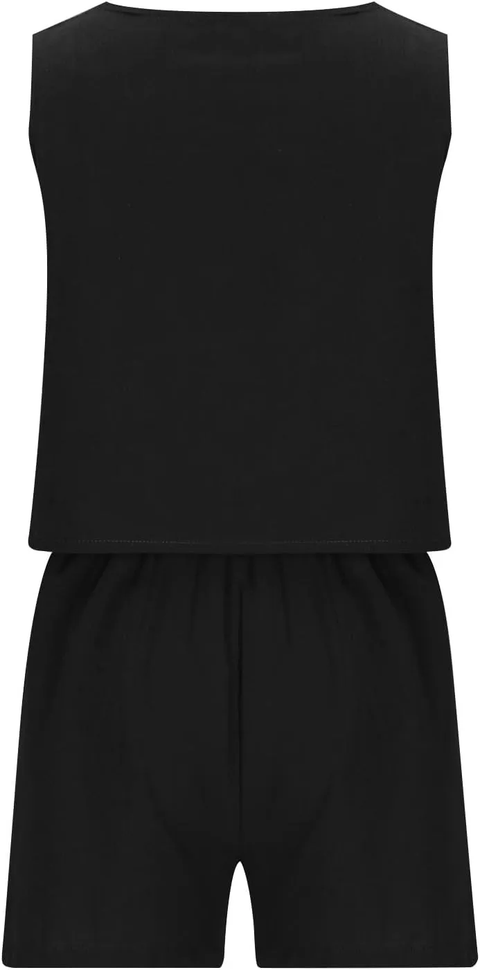ZDRZK 2 Piece Shorts Set For Women Summer 2023 Trendy Sleeveless Crop Tank Top And High Waisted Shorts Romper Outfits