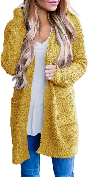 ZESICA Women's Fall Casual Long Sleeve Open Front Soft Chunky Knit Sweater Cardigan Outerwear