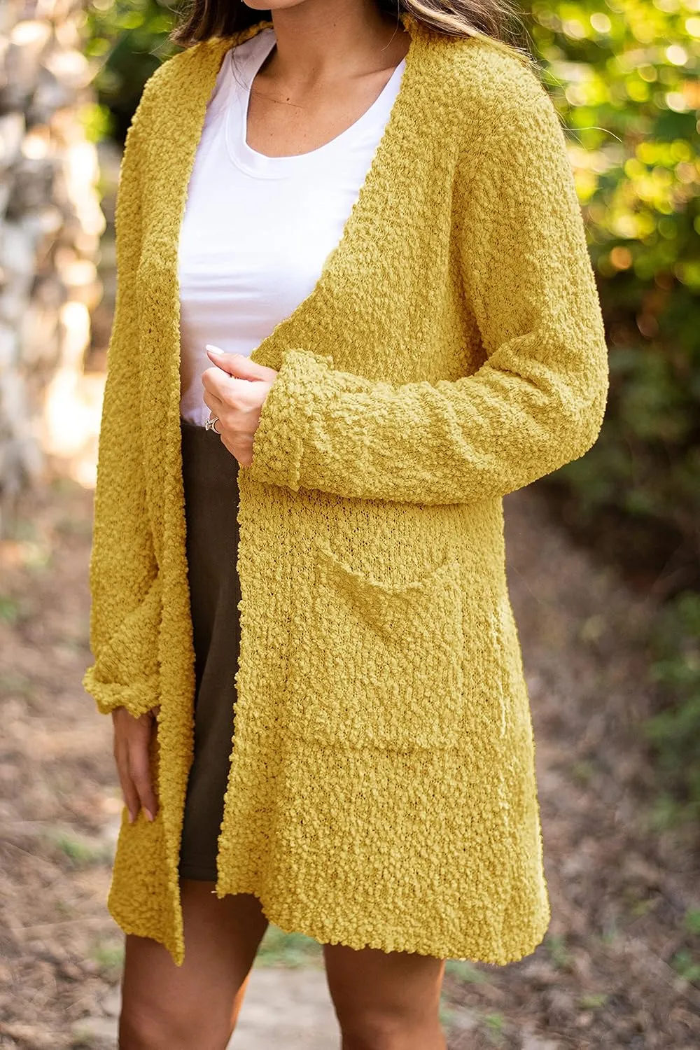 ZESICA Women's Fall Casual Long Sleeve Open Front Soft Chunky Knit Sweater Cardigan Outerwear